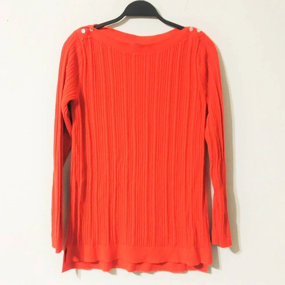 Lands End Red‎ Knit Sweater Medium